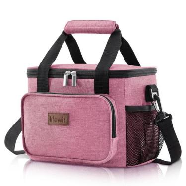 Imagem de Lancheira Lifewit Lancheira grande isolada 9L rosa de 12 latas
