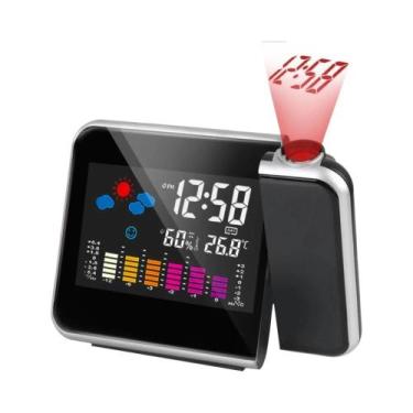 Imagem de Relógio De Mesa Digital LED Estação Meteorológica Projeção De Tempo De