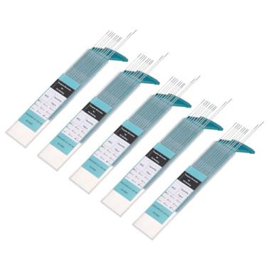 Imagem de HARFINGTON 50 peças de eletrodos de tungstênio para soldagem TIG, tungstênio composto de 0,1 cm x 18 cm para soldagem de aço inoxidável, soldagem de liga de magnésio e alumínio, ciano WS2