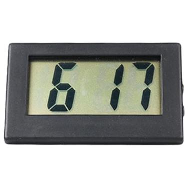 Imagem de Relógio digital 5 x 2,5 x 2,5 cm pequeno relógio digital operado por bateria despertador triangular silencioso relógio portátil de LED para quarto, cabeceira, decoração de sala de estar, prateleira