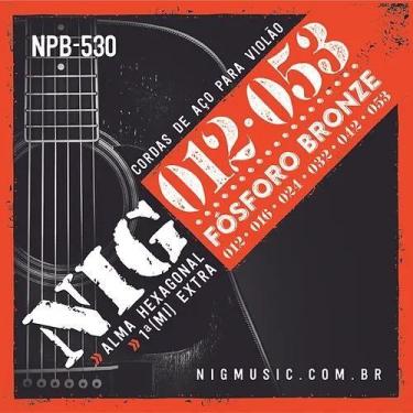 Imagem de Encordoamento para violão aço 012 fósforo bronze nig npb-530