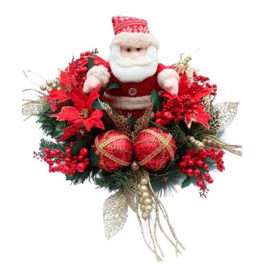 Imagem de Decoração Arranjo De Mesa Natal Papai Noel Luzes LEDs 60cm