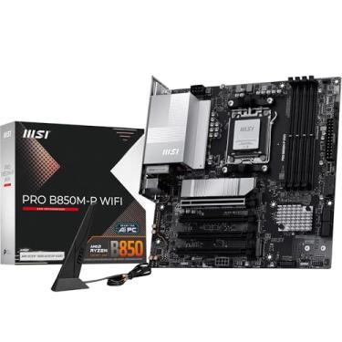 Imagem de MSI Placa-mãe WiFi PRO B850M-P, ATX - Suporta processadores AMD Ryzen 9000/8000/7000, AM5 - DDR5 Memory Boost (8200+ MT/s OC), PCIe 5.0 x16 e 4.0 x16, M.2 Gen5, Wi-Fi 7, LAN 5G