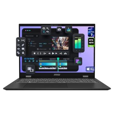 Imagem de MSI Notebook Prestige 16AI Studio, Intel Ultra 7-155H, RAM LPDDR5 de 32 GB, SSD PCIe de 2 TB, tela QHD+ de 16 polegadas (2560 x 1600), Nvidia G-Force RTX 4070, teclado numérico retroiluminado, W11 Pro