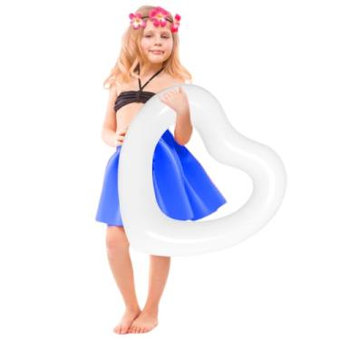 Imagem de ZHUYNXIR Boia De Piscina Infantil Em Formato Coração Branco, Boias Infantis, Brinquedos Aquáticos Para Festa Na Praia, Acessórios Decoração Cenário Aniversário, 18 Pol., Branco.