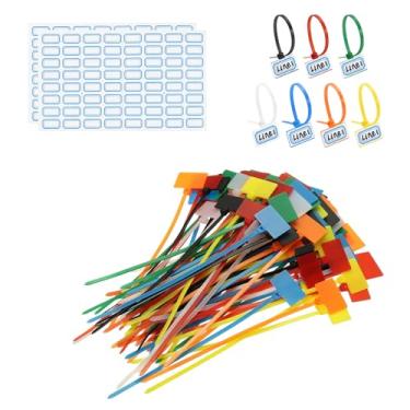 Imagem de PATIKIL Abraçadeiras de 15,2 cm, 100 peças, etiquetas de fio de nylon, etiquetas de marcação de fio de nylon, correias de plástico autobloqueadas, escreva com etiquetas de papel para organização de