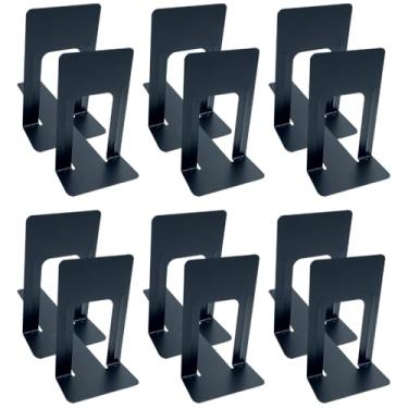 Imagem de Huron Suportes De Livros Metal Antiderrapantes Aço Grande 9" Para Prateleiras, Pretos, Par (1/3/8/24/72 Unidades) (3)