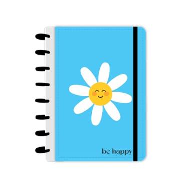 Imagem de Caderno de Disco Capa Dura A5 Be Happy Azul com 80 folhas abyara graf (tipo caderno inteligente)