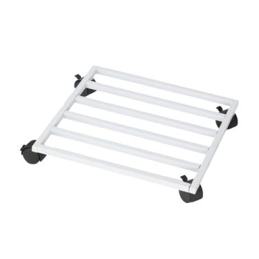 Imagem de Generic Suporte para vasos de flores com rodas, suporte para plantas, fácil movimentação, móvel para plantas, bandeja para jardim, loja, quintal, Branco