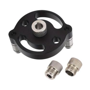 Imagem de Generic Conjunto de gabarito de cavilha autocentrante vertical de 6/8/10 mm, buchas de perfuração, localizador central de liga de alumínio, perfurador, Preto