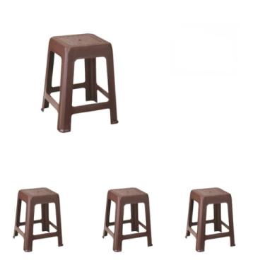 Imagem de Kit 04 Banqueta Banquinhos Preto Branca Cafe Resistente 120Kg(04 Café)