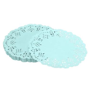 Imagem de YELARXI Doilies de papel, papel rendado, descartáveis, redondos, modernos, decorativos, volumosos, 14 cm, adequado para bolos, sobremesas, artesanato, grelhados, fritos, utensílios de mesa (pacote com