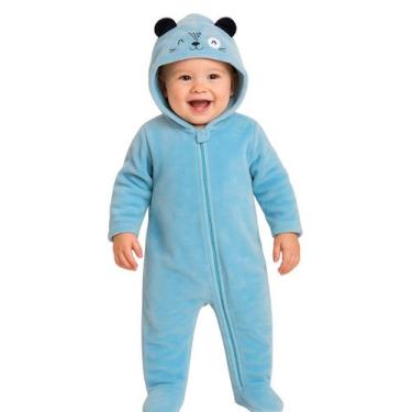 Imagem de Macacão Bebê Infantil Fofo Pelúcia Ursinho Inverno Quentinho - AG Indu