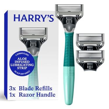 Imagem de Harry's Kit de barbear masculino - cabo de barbear e 3 cartuchos de refil de lâmina de barbear - Sage