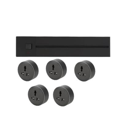 Imagem de Tomada de trilho móvel, tomada de trilho deslizante doméstico sem régua de energia de perfuração, tomada de interruptor inteligente montada exposta na cozinha,80CM