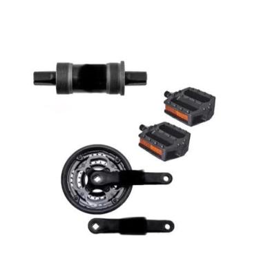 Imagem de Kit Pedivela Aço 42d + Mov. Central Selado E Pedal Bike Mtb