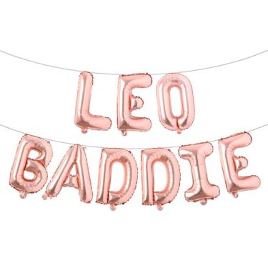 Imagem de Leo Baddie Banner de Balão, Grande Leão Energia/Leão Estação Signo, 12 Constelações Zodíaco Leão Tema Decorações de Festa de Aniversário para Meninos e Meninas - Multicolorido (LEO BADDIE ouro rosa)