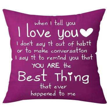 Imagem de OTOSTAR Capa de almofada estampada frente e verso 45,7 x 45,7 cm When I Tell You I Love You, presentes de aniversário, fronha quadrada para namorada, marido, esposa, romântico, dia dos namorados