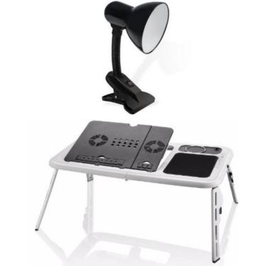 Imagem de Mesa Dobrável Notebook Usb Luminária Garra Table Lamp