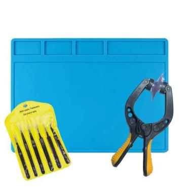 Imagem de Tapete Antiestatica 20x28cm Ventosa Profissional + Kit pinça - Pengi