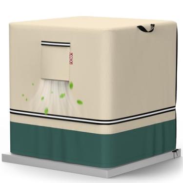 Imagem de LXKCKJ Capa de ar condicionado para unidades externas - Capa AC de inverno resistente 420D, proteção para todas as condições climáticas para unidades condensadoras HVAC, serve para unidade CA externa