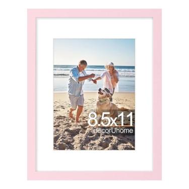 Imagem de decorUhome Moldura de 21 x 28 cm, exiba imagens 15 x 20 com tapete ou 21 x 28 sem tapete, moldura de certificado de exibição de parede e mesa, rosa, 1 pacote