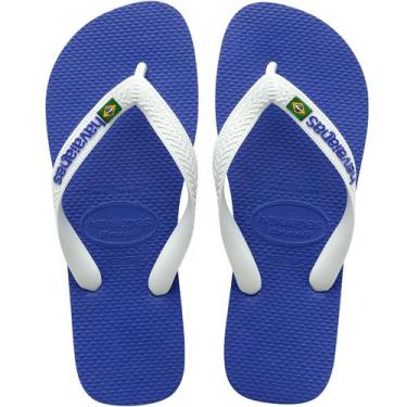 Imagem de Chinelo Infantil Havaianas Brasil Logo Azul - 4110, 25/26