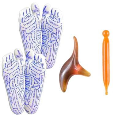 Imagem de Meias de reflexologia, meias de massagem nos pés, meias de reflexologia com ferramenta de massagem, meias de reflexologia dos pés, meias de ponto de pressão para massagem nos pés