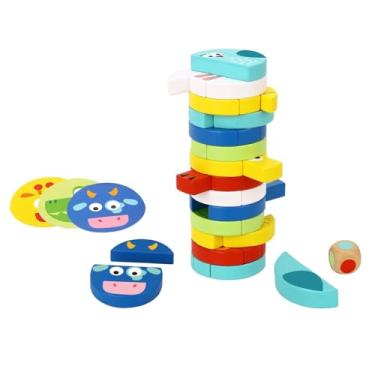 Imagem de Tooky Toy Brinquedo Educativo Madeira Jogo de Empilhar Animal 35 Peças