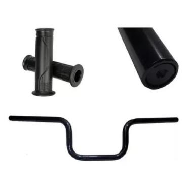 Imagem de Guidão Mais Manopla Moto Factor 125 150 Fazer 150 Preto Yamaha Rosca -