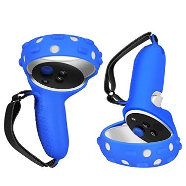 Imagem de TNP Controller Grips for Oculus Quest 2 / Meta Quest 2 Knuckle Strap Blue VR Touch Controller Hand Grip Cover Protector Sleeve with Anti-Throw Adjustable Straps