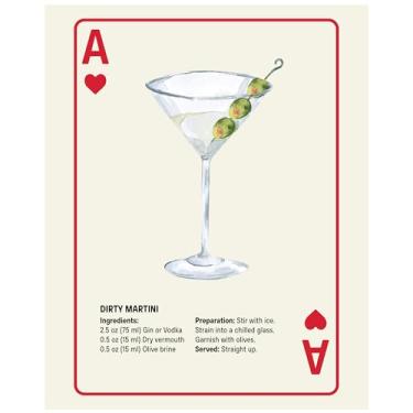 Imagem de Shuffle Club Co. Dirty Martini Series – Pôster de coquetel 20x25 | Arte de parede de bar vintage, impressão de bebida de café, feito em Nashville, EUA (Ace of Hearts, 20 x 25, sem moldura)