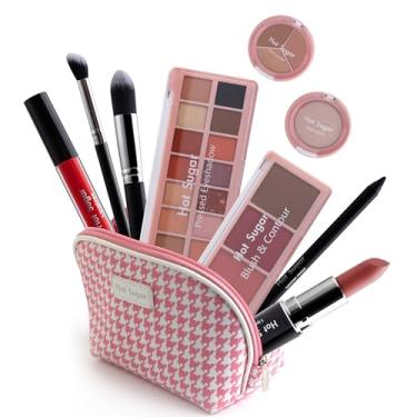 Imagem de Hot Sugar Kit de maquiagem tudo em um, conjunto de maquiagem para mulheres, kit de maquiagem para meninas para adolescentes com sombra, blush, contorno, marcador, corretivo, batom, brilho labial