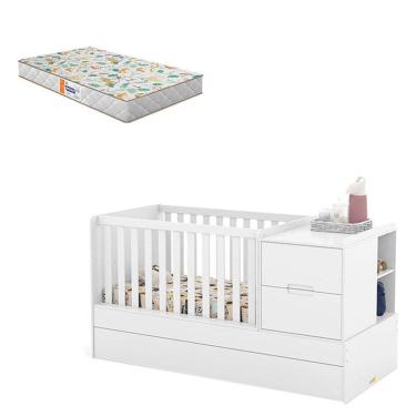 Imagem de Berço Americano Multifuncional Formare Branco Acetinado Colchão - Matic