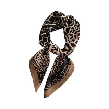 Imagem de Bandana Feminina De Cetim Macio 70x70cm Imitação De Seda Lenço Quadrad
