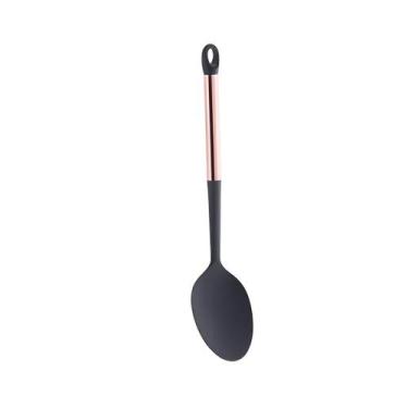 Imagem de Colher Multiuso Nylon Cabo Rose Aço Inox Gold Para Cozinha - Paramount