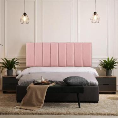 Imagem de Cabeceira Modulada Adesiva Estofada Carla Casal - Kit 7 Placas - Click