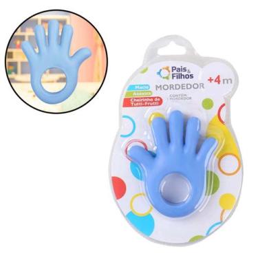 Imagem de Mordedor Infantil Maozinha Azul Para Bebe Alivio Dentinho - Pais & Fil