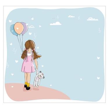 Imagem de Papel de Parede Adesivo Infantil Balão Bebe Quarto Menina - 534pcp - A