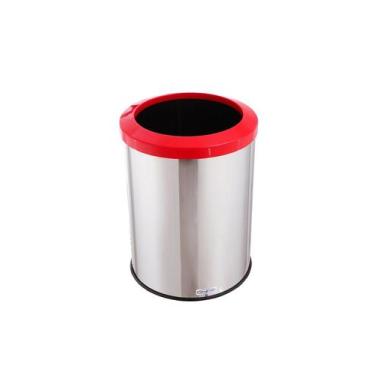 Imagem de Lixeira Inox Com Aro Plástico 30 Litros Lixo Recicláveis - Aldinox, Ve