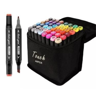 Imagem de Kit Profissional Canetinhas Ponta Dupla Touch 48 1Linha - Sweet Home