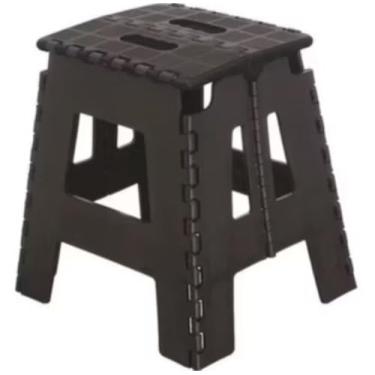 Imagem de Banqueta Dobrável Portátil, Plástico Resistente, Suporta até 150 kg, Preto e Vermelho