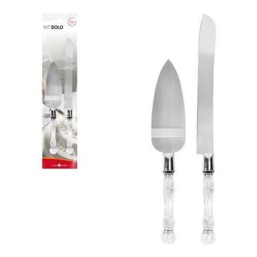 Imagem de Kit Bolo Espátula Faca Para Bolo, Torta E Pães Cabo Acrílico - WCAN