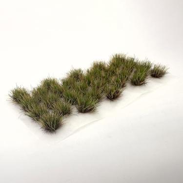 Imagem de Ylutex 32 peças de 8 mm de altura, diorama, flores, grama, arbustos em miniatura, verde floresta, grama estática, para modelo, trem, cenário, jogos de guerra, dioramas e artesanato DIY