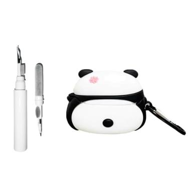 Imagem de [3 em 1] Capa fofa TSVSXS compatível com Samsung Galaxy Buds3 Pro/Galaxy Buds3 com kit de limpeza e chaveiro, capa protetora de silicone à prova de choque com desenho animado de panda e anime