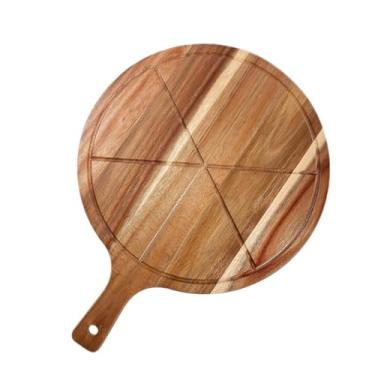 Imagem de Generic Tábua de pizza com alça para cozinha, prato de jantar portátil, descascador de pizza, tábua de corte redonda para charcutaria, bolo, carne
