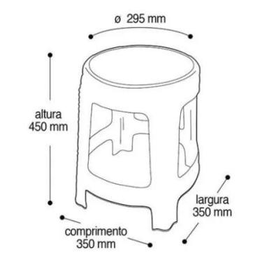 Imagem de Banqueta Premium Rattan Branca 45x35 cm 25619 Aqrplast - Arqplast