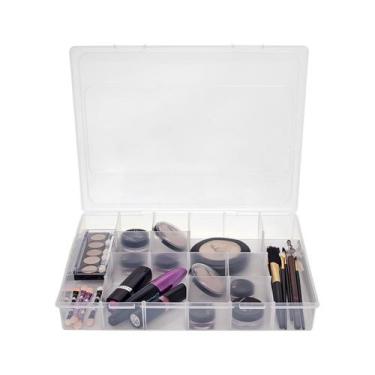 Imagem de Caixa Organizadora Multiuso 12 Div Transparente 22x27CM - Jaguar