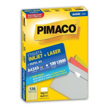 Imagem de Etiqueta inkjet/laser A4349 com 100 folhas Pimaco