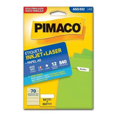 Imagem de Etiqueta inkjet/laser A5Q932 c/ 12 fls Pimaco